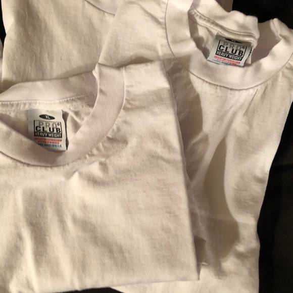 Bundle of 5 Pro club Heavy Cotton White Work Casual Shirts Sz. Xl - Picture 3 of 6